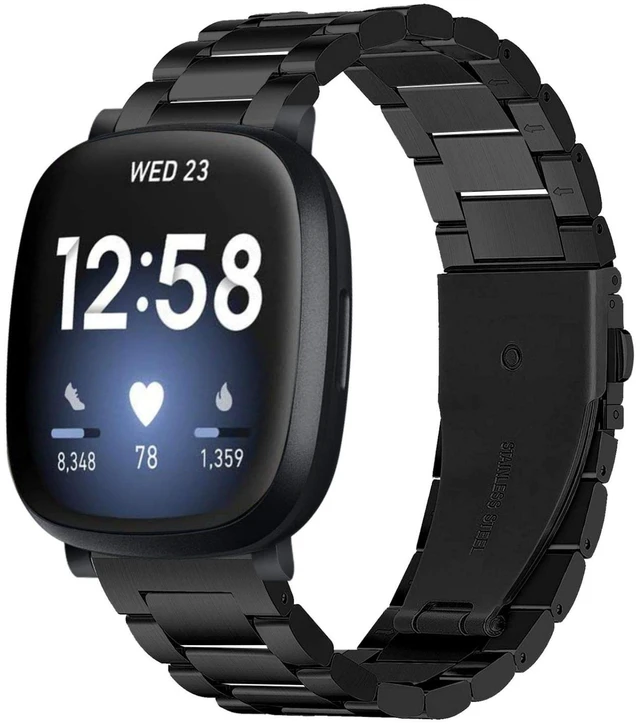 Main image of Stainless Steel Band Compatible with Fitbit Versa 4 / Fitbit Sense 2 / Fitbit Versa 3 / Fitbit Sense, Adjustable Metal Watch Bands BraceletsWristband Replacement for Women Men