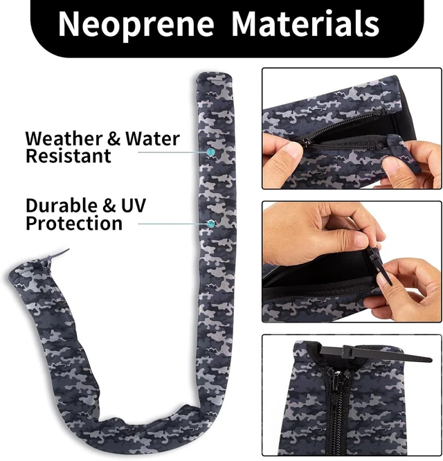 Alt view image 4 of 7 - 2PCS 48-Inch Trolling Motor Cable Sleeve,Zippered Rigging Sleeve,Made of Neoprene Thick Trolling Motor Sleeve,Great for Cover Wire and Extension Cords (Camouflage Blue)