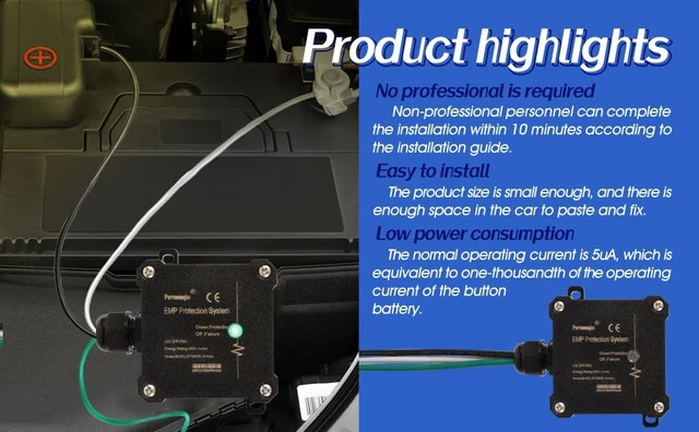 Alt view image 5 of 7 - Vehicle EMP Protection 24V DC for Car and Truck from Lightning, Solar Flare, and Surge