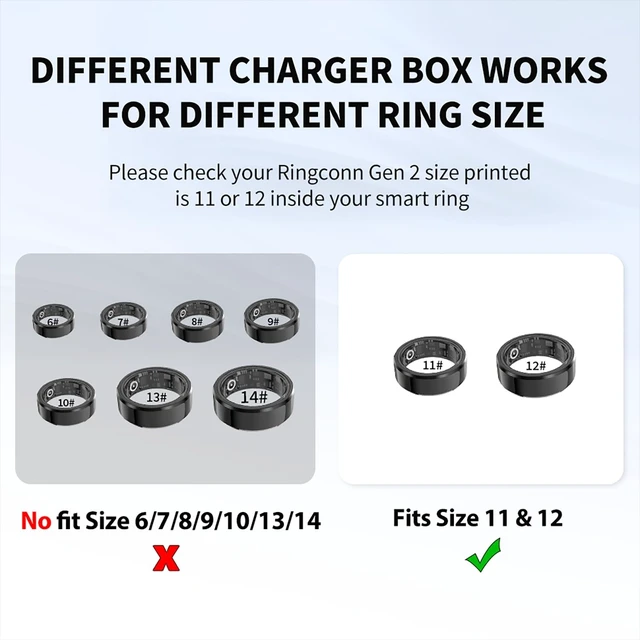 Alt view image 2 of 4 - ONLY for Size 11 12 Charging Case Compatible with RingConn Gen 2 Ring Charger Small Portable Charging Dock for RingConn Gen 2 (Size 11 12)