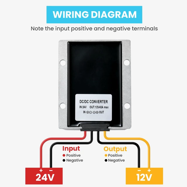 Alt view image 3 of 7 - 24V to 12V 40A 480W Power Supply Transformer - Industrial Grade Buck Converter with Overload/Short Circuit Protection for Ham Radio, CCTV System