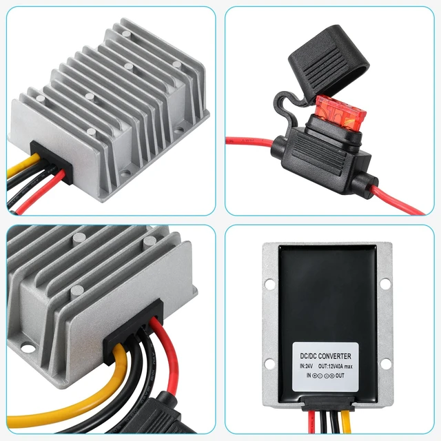 Alt view image 5 of 7 - 24V to 12V 40A 480W Power Supply Transformer - Industrial Grade Buck Converter with Overload/Short Circuit Protection for Ham Radio, CCTV System