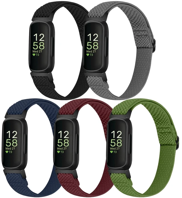 Main image of Elastic Nylon Bands Compatible with Fitbit Inspire 3/Inspire 2/Inspire HR/Inspire/Ace 3/Ace 2, Soft Adjustable Stretchy Straps Replacement Wristband for Women Men