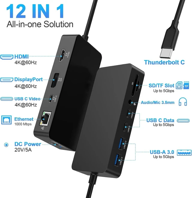 Alt view image 3 of 7 - New Surface Thunderbolt 4 Dock Triple Displays 4K@60Hz HDMI+USB C+DP Compatible Surface Pro 12/11/10/9/8/X/7+/7, Surface Laptop 7/6/5/4/3, Surface Go 4/3/2/1, Surface Laptop Go 3/2/1, Surface Book 3/2