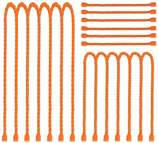 Main image of 18pcs Silicone Cable Ties, 6-Inch, 12-Inch, 18-Inch Reusable Cable Zip Ties, Bendable Rubber Twist Ties, for Organizing, Bundling and Hooking (Orange, 6in+12in+18in (18pcs))