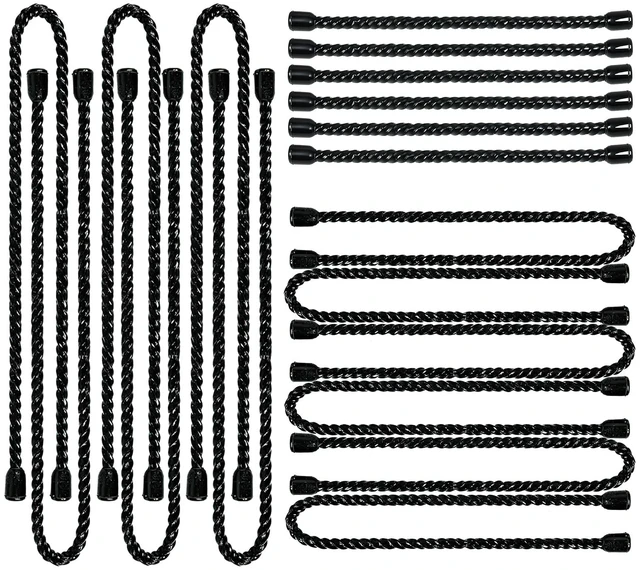 Main image of 18pcs Silicone Cable Ties, 6-Inch, 12-Inch, 18-Inch Reusable Cable Zip Ties, Bendable Rubber Twist Ties, for Organizing, Bundling and Hooking (Black, 6in+12in+18in (18pcs))