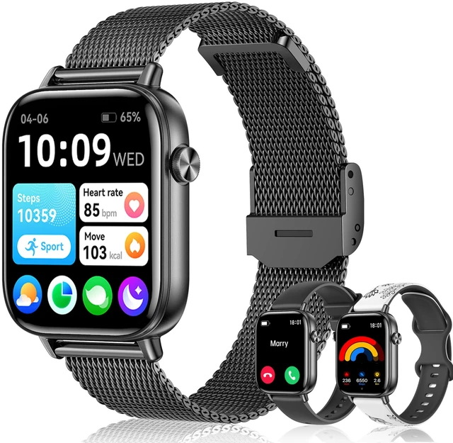 Main image of Smart Watch for Men for Android iPhone 1.83" HD 3 Bands Answer/Make Calls Fitness Step Tracker Smartwatch with Heart Rate/Sleep Monitor, 120+ Sports Modes IP68 Waterproof, Black