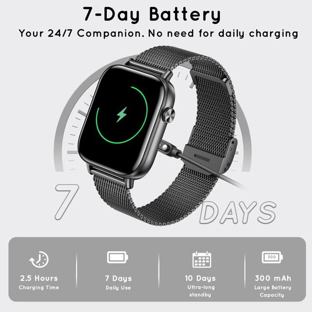 Alt view image 5 of 7 - Smart Watch for Men for Android iPhone 1.83" HD 3 Bands Answer/Make Calls Fitness Step Tracker Smartwatch with Heart Rate/Sleep Monitor, 120+ Sports Modes IP68 Waterproof, Black