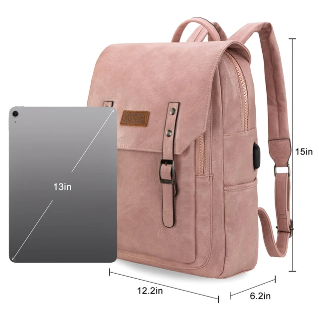 Alt view image 4 of 7 - Wrangler Laptop Backpack with USB Charging Port, Vintage Travel Work College Bookbag for Women Men