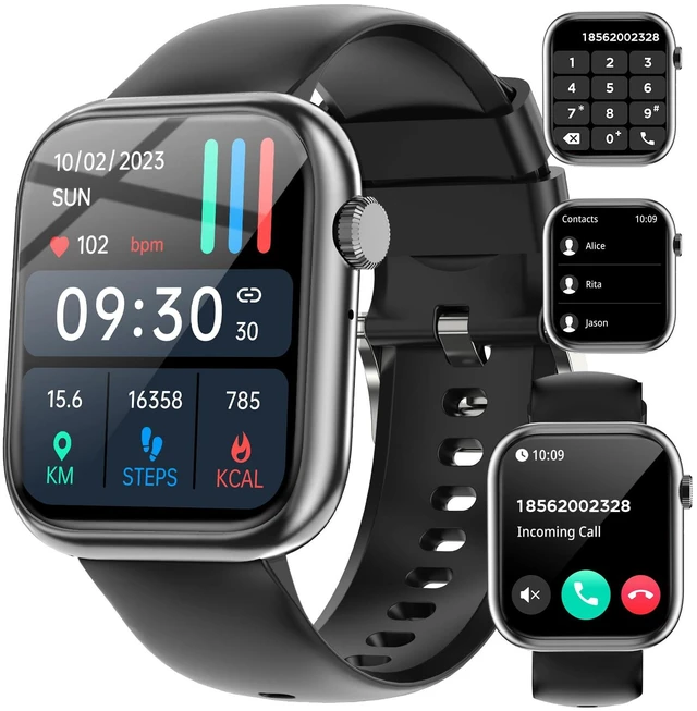 Main image of Smart Watches for Men Women with Bluetooth Calls,7 Days Battery,1.83" Fitness Tracker with HR/Sleep/BP Monitor,110+ Sports IP68 Activity Trackers Watch for Android Phones Black