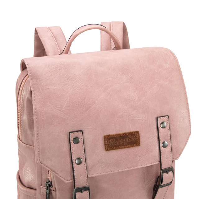 Alt view image 6 of 7 - Wrangler Laptop Backpack with USB Charging Port, Vintage Travel Work College Bookbag for Women Men