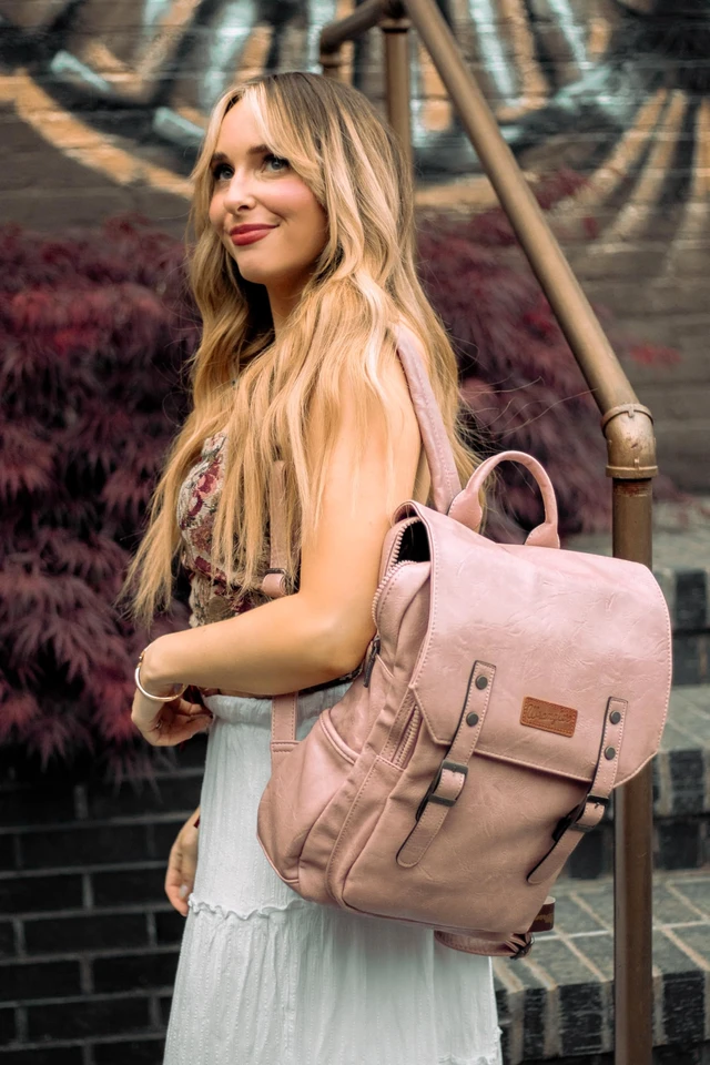 Alt view image 2 of 7 - Wrangler Laptop Backpack with USB Charging Port, Vintage Travel Work College Bookbag for Women Men