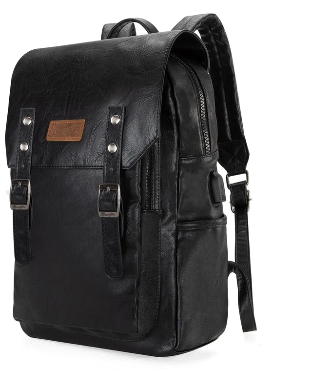 Main image of Wrangler Laptop Backpack with USB Charging Port, Vintage Travel Work College Bookbag for Women Men