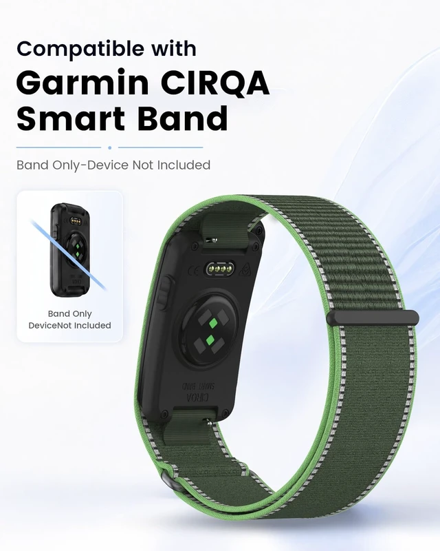 Alt view image 2 of 6 - Braided Nylon Band Compatible with Garmin CIRQA Smart Band Breathable Hook and Loop Sport Replacement Watch Strap for Women and Men