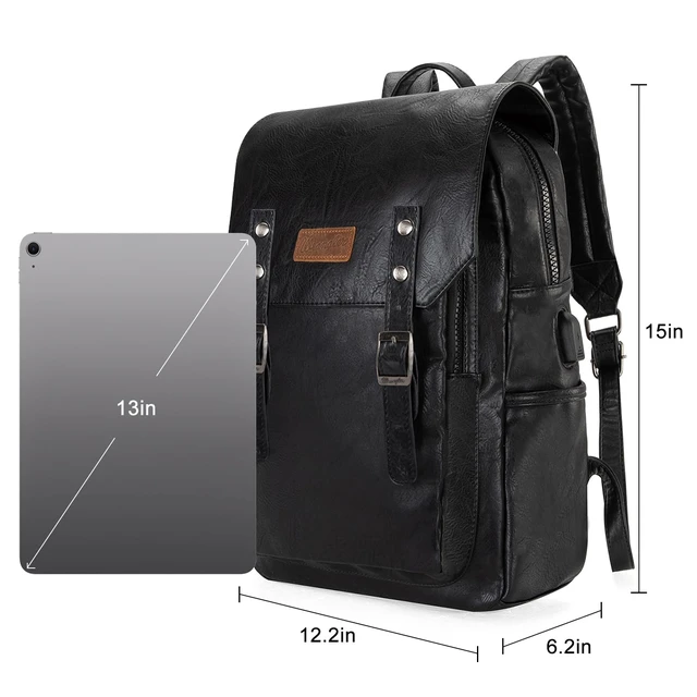 Alt view image 4 of 7 - Wrangler Laptop Backpack with USB Charging Port, Vintage Travel Work College Bookbag for Women Men