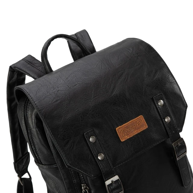 Alt view image 7 of 7 - Wrangler Laptop Backpack with USB Charging Port, Vintage Travel Work College Bookbag for Women Men
