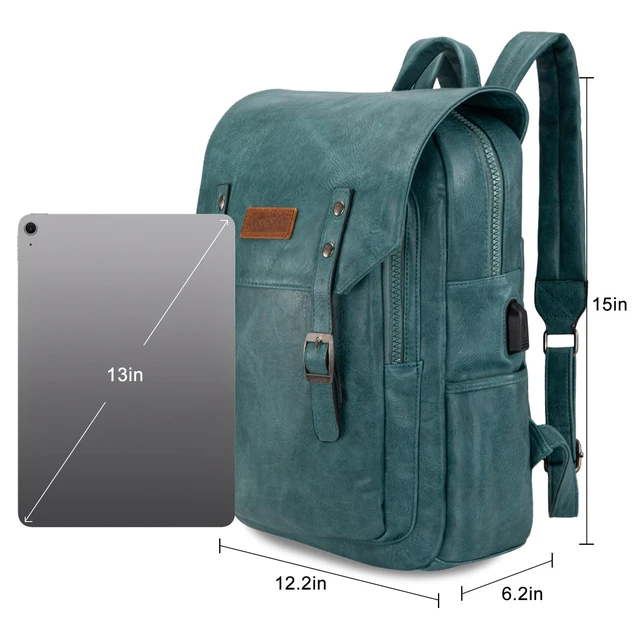 Alt view image 5 of 7 - Wrangler Laptop Backpack with USB Charging Port, Vintage Travel Work College Bookbag for Women Men