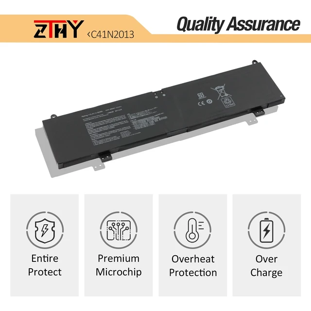 Alt view image 3 of 7 - 90Wh C41N2013 C41N2013-1 Laptop Battery for Asus ROG Strix G15 G513 G513QM G513QR G17 G713 G713QY G713IM Scar 15 G533 G533QM Zephyrus G15 GA503Q GA503QE M16 GU603 17 G733 S17 GX703 F15 FX507 A17 FA707