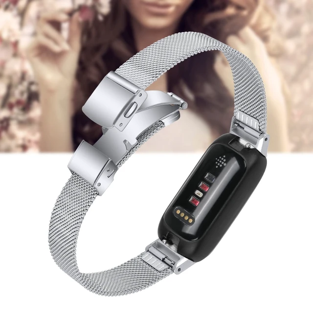 Alt view image 4 of 6 - Compatible with Fitbit inspire 3 metal band, Replacement Stainless Steel Mesh Watch Band Quick Release Metal Smart Strap for Fitbit inspire 3 Health & Fitness Tracker Watch