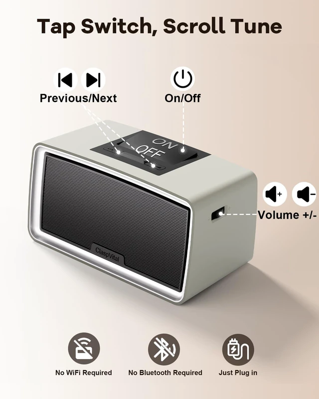 Alt view image 5 of 7 - One-Touch Simple Music Player for Seniors, 32GB TF Card, 6000 Songs 6,000 Songs Mp3 Music Player for Elderly 32GB TF Card with Reader Gift for Dementia, Alzheimers