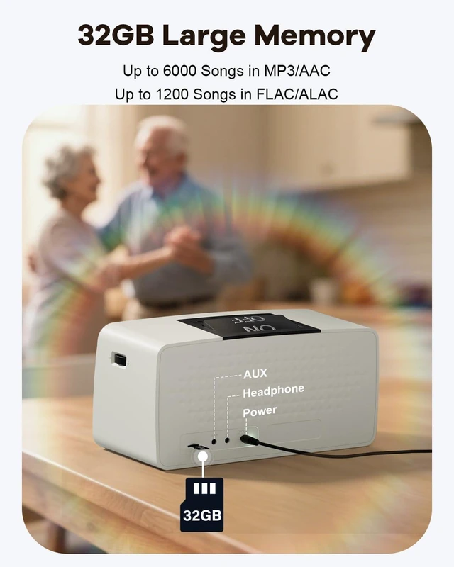 Alt view image 6 of 7 - One-Touch Simple Music Player for Seniors, 32GB TF Card, 6000 Songs 6,000 Songs Mp3 Music Player for Elderly 32GB TF Card with Reader Gift for Dementia, Alzheimers