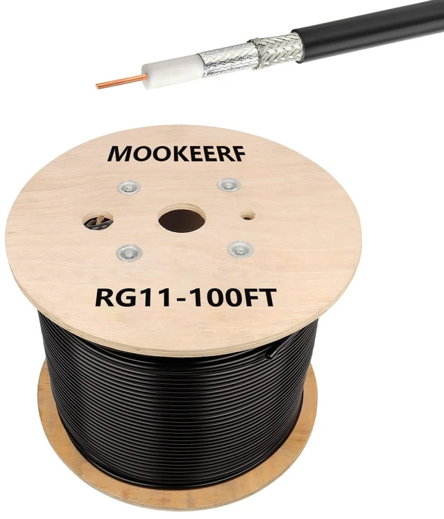 Main image of RG11 Coaxial Cable - 100ft, Low Loss, 75 ohm, No Wood Spool