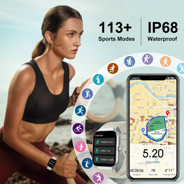 Alt view image 5 of 7 - Smart Watch 2026 NEW 1.91" Smartwatch for Men Women(Answer/Make Call),Fitness Watch with 110+ Sport Modes, Reloj Inteligente with Sleep Monitor/Heart Rate/Step/Calories/IP68,for Android iOS, Beige