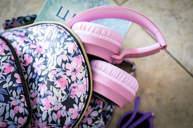 Alt view image 6 of 7 - Kids Headphones Wireless, LED Lights, 85dB Safe Volume Limit Bluetooth Headphones for Kids Over Ear, Foldable, Micro SD Mode, Built-in & Line-in Microphone for iPad,Phones,Tablets,Laptop