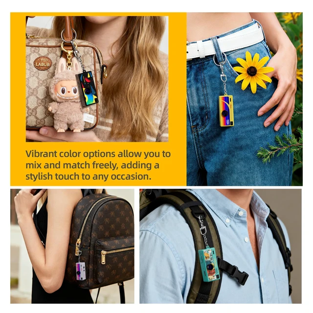Alt view image 6 of 7 - Mini Keychain Digital Camera, 1080P HD Video Recorder, Mirco Thumb Camera, Digicam,Video Recording,Bag Charm for Vlog Kids Adult Students (Yellow)
