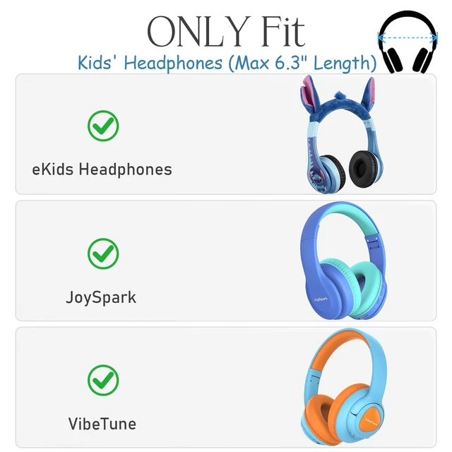 Alt view image 2 of 7 - Kids Headphones Case Compatible with eKids Disney Stitch/JoySpark/VibeTune/EarFun Headphones (Box Only) (Blue-Purple)