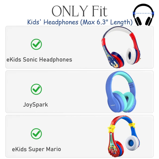 Alt view image 2 of 7 - Headphones Case Compatible with eKids Sonic The Hedgehog/eKids Super Mario/iClever Auraa(BTH24)/ iClever BTH27, Case for JoySpark/EarFun/VibeTune Bluetooth Headphones (Box Only) (Red-Blue)