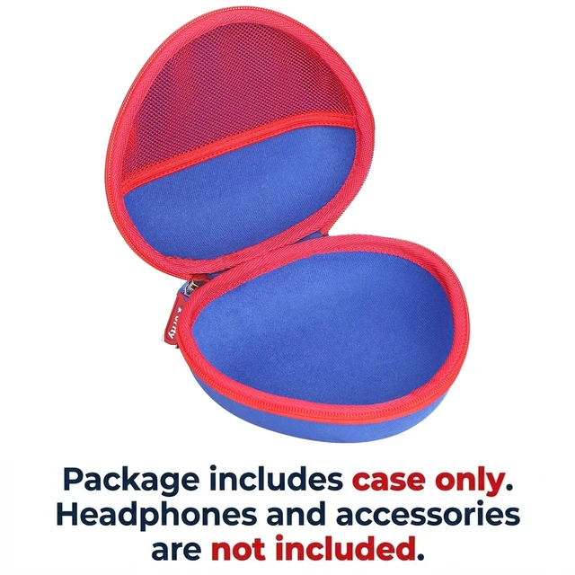 Alt view image 5 of 7 - Headphones Case Compatible with eKids Sonic The Hedgehog/eKids Super Mario/iClever Auraa(BTH24)/ iClever BTH27, Case for JoySpark/EarFun/VibeTune Bluetooth Headphones (Box Only) (Red-Blue)