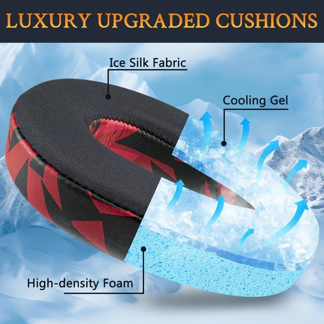 Alt view image 3 of 5 - Cooling-Gel Earpads Replacement for Sennheiser PXC480, PXC550, PXC 550-II, MB660 UC, MB 660 MC, Ear Pads Cushions for EPOS Adapt 660, with Noise Isolation Memory Foam - Red Storm