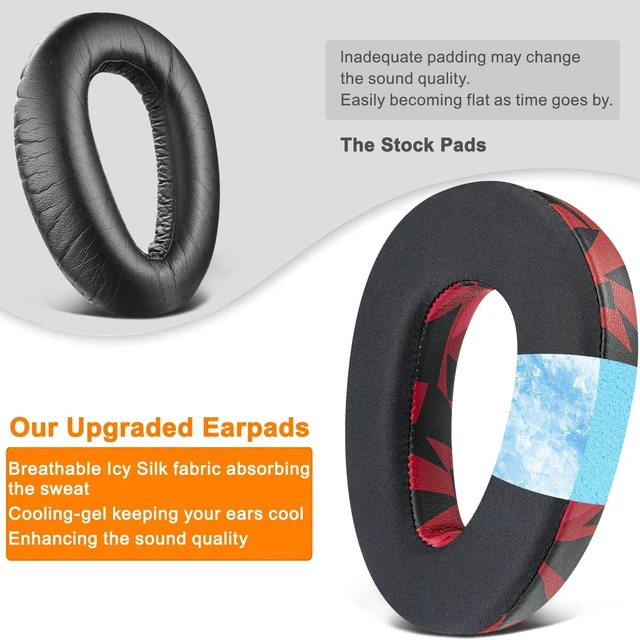 Alt view image 4 of 5 - Cooling-Gel Earpads Replacement for Sennheiser PXC480, PXC550, PXC 550-II, MB660 UC, MB 660 MC, Ear Pads Cushions for EPOS Adapt 660, with Noise Isolation Memory Foam - Red Storm