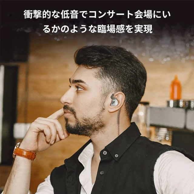Alt view image 2 of 7 - Wired Earbuds CCA CRA in Ear Wired Earphone Headset Monitors Headphones with 2Pin Detachable Cable, Ultra-Thin Diaphragm Dynamic Driver IEM, Clear Sound & Deep Bass, with 3.5 mm Interface (Black)