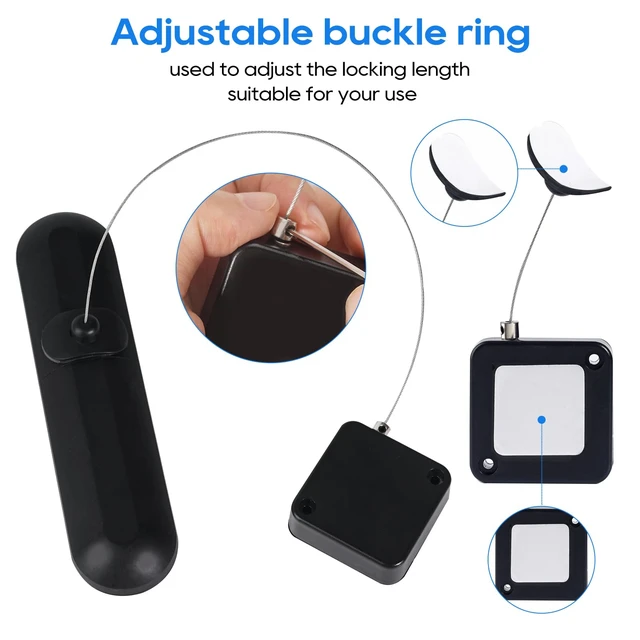 Alt view image 5 of 7 - Retractable Remote Control Tether Lock: 6.5 ft Upgraded Pulling Force Security Lanyard Lock with Adjustable Cable Leash Length Clasp for TV Remote Control, Gaming Controller, Tablets Showroom (10 PCS)