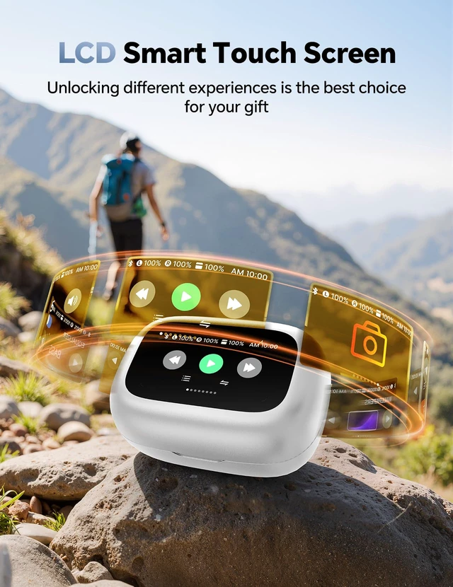Alt view image 3 of 7 - Wireless Earbuds 40H Bluetooth 5.3 Sport Headphones with Earhooks,White Sweatproof & Waterproof,In-ear Buds Feature Easy Button & Deep Bass, Stereo Sound Device for Gym Running Workout