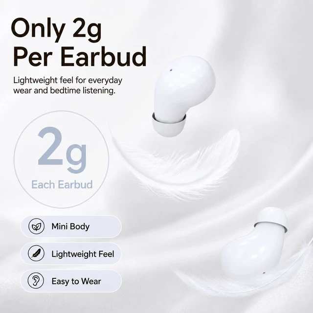 Alt view image 4 of 7 - Invisible Mini Sleep Earbuds, Tiny Wireless Bluetooth Earbuds(White) Small Ear Canals, Discreet Hidden In-Ear Headphones with Noise Blocking, Side Sleep Friendly & Ultra Lightweig