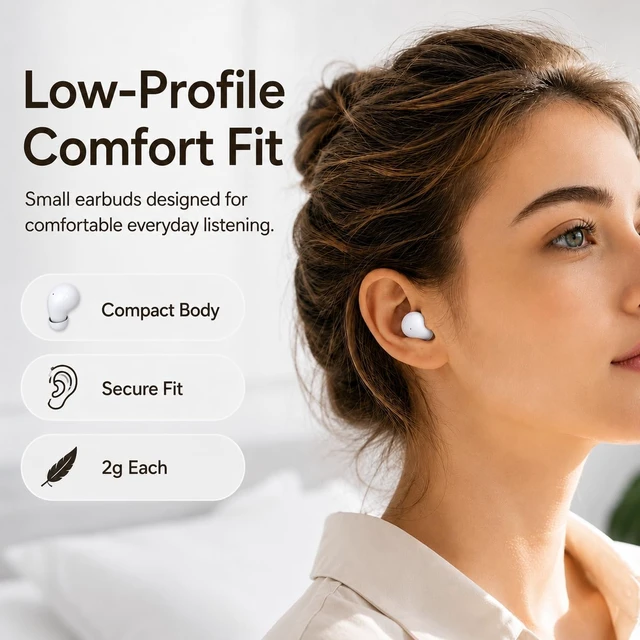 Alt view image 7 of 7 - Invisible Mini Sleep Earbuds, Tiny Wireless Bluetooth Earbuds(White) Small Ear Canals, Discreet Hidden In-Ear Headphones with Noise Blocking, Side Sleep Friendly & Ultra Lightweig