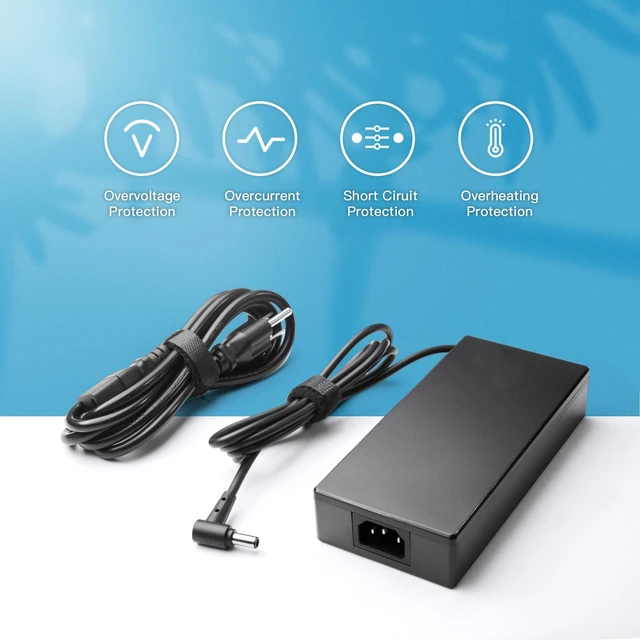 Alt view image 6 of 7 - 240W 6.0×3.7mm Charger Fit for ASUS ROG Zephyrus Gaming Laptop Fit ADP-240EB B/A20-240P1A, GU603HM GA401Q GA502D GX502 GX701 G513RM FA507NU 240W ASUS gaming laptops