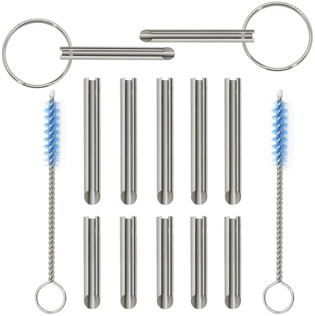 Main image of Headphone Plug Extraction Tool- Remove Broken Headphone Plug from Headphone Jack of Mobile Devices,orbicular Jack Remover-12 Pack Custom Stainless Metal Tube