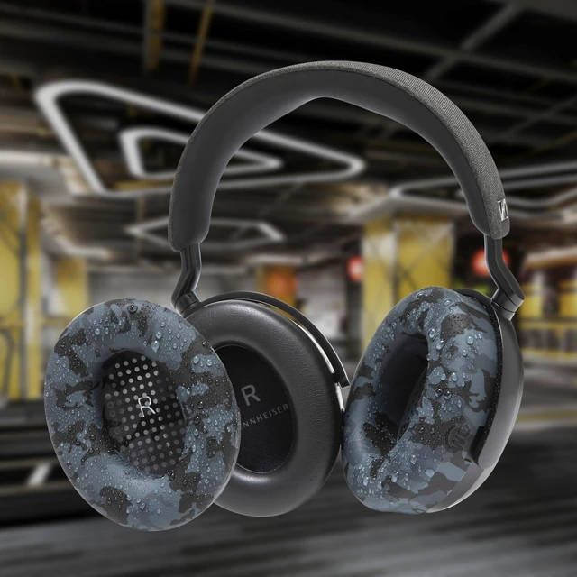 Alt view image 4 of 7 - SweatZ Momentum 4 & 5 - Patented Covers for Sennheiser Momentum Wireless Made by Wicked Cushions Made with Premium Silicone, Sweatproof & Easily Washable Black Camo