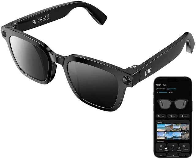 Main image of AI Smart Glasses, Video Recording, Real-Time Voice Translator, Open-Ear Audio, Bluetooth & Voice Assistant, Wearable Camera Sunglasses