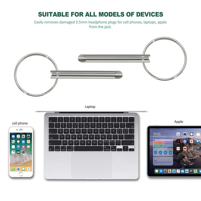 Alt view image 7 of 7 - Headphone Plug Extraction Tool- Remove Broken Headphone Plug from Headphone Jack of Mobile Devices,orbicular Jack Remover-12 Pack Custom Stainless Metal Tube