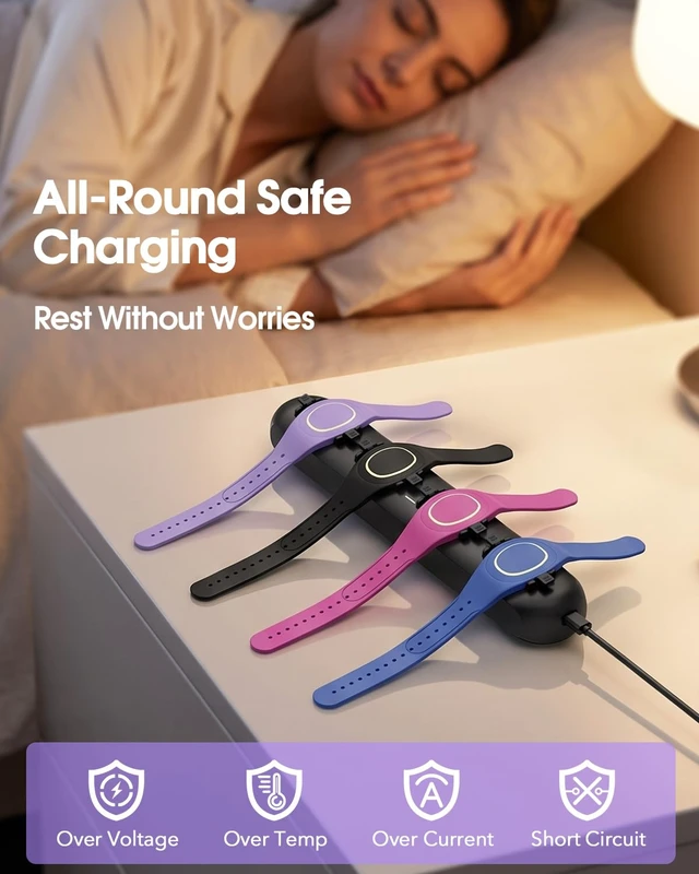 Alt view image 3 of 7 - 4-in-1 Magic Band+ Charging Station for Disney MagicBand Plus Charger, Dock 90-Min Fast Charge 4 Bands, No More Taking Turns, Portable USB-C Dock for Disneyland Family Trip Essentials