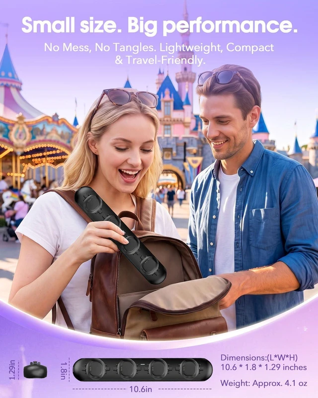 Alt view image 4 of 7 - 4-in-1 Magic Band+ Charging Station for Disney MagicBand Plus Charger, Dock 90-Min Fast Charge 4 Bands, No More Taking Turns, Portable USB-C Dock for Disneyland Family Trip Essentials