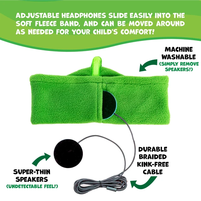 Alt view image 4 of 6 - PJ Masks Gecko Kids Headphones Over The Ear Headband Headphones - Volume Limited with Thin Speakers & Soft Fleece Headband