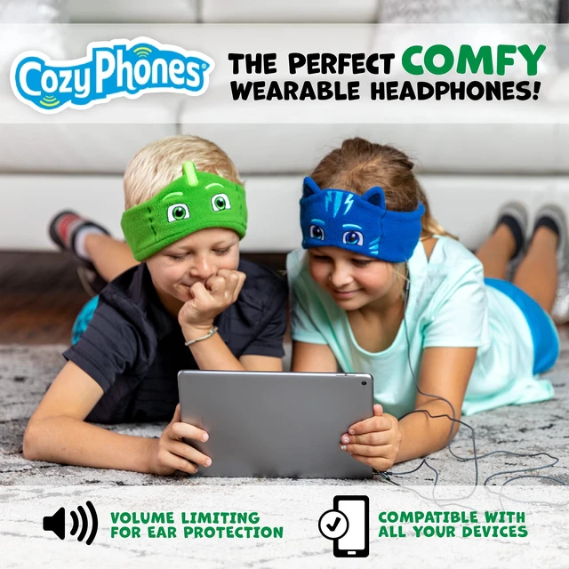 Alt view image 2 of 6 - PJ Masks Gecko Kids Headphones Over The Ear Headband Headphones - Volume Limited with Thin Speakers & Soft Fleece Headband