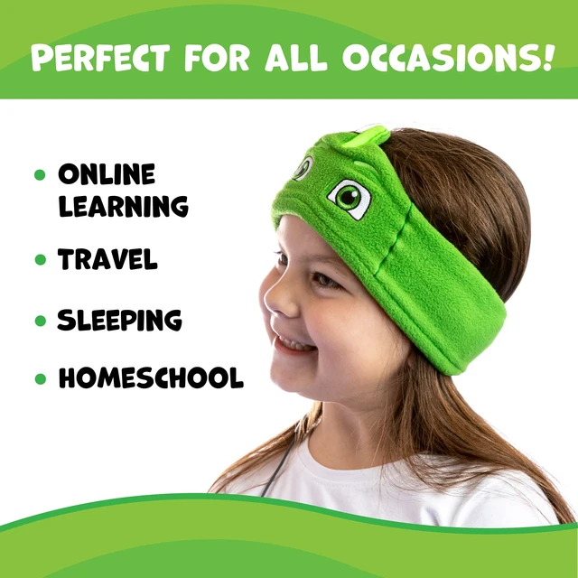Alt view image 5 of 6 - PJ Masks Gecko Kids Headphones Over The Ear Headband Headphones - Volume Limited with Thin Speakers & Soft Fleece Headband