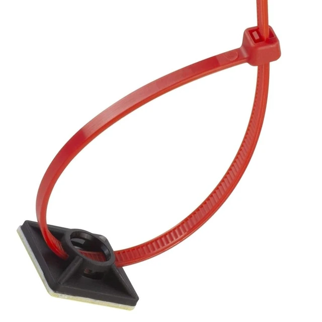 Alt view image 2 of 7 - Black Adhesive Zip Tie Mounts 100 Pack, 3/4 Inch Mounting squares Self-Adhesive Cable Tie Mount Bases for Wire Bundling - UV Resistant Zip Tie Anchors, No Drilling Needed